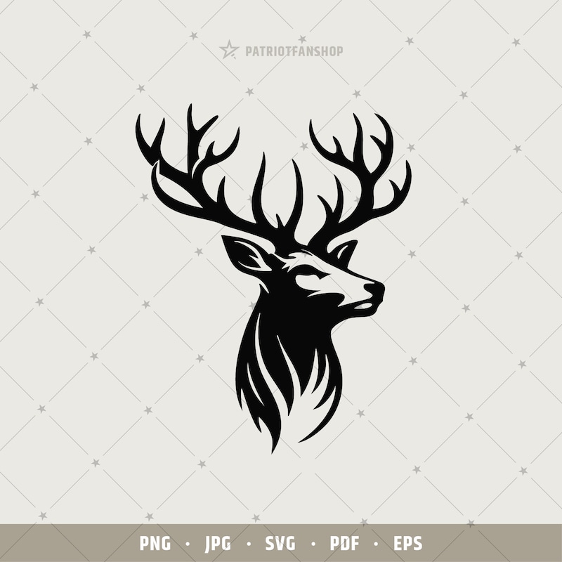Stag Head Silhouette - Etsy