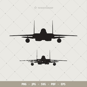 F15 Eagle svg, vista frontal del avión de combate F-15 Jet SVG, avión F-15 USAF, archivo de corte de avión F15 Air Force pdf, calcomanía de pared, eps, png / 255