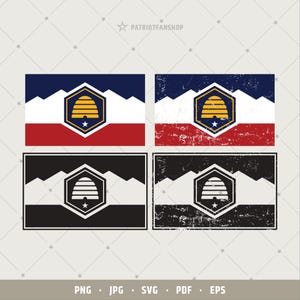 Utah State flag svg, Distressed Utah png, Salt Lake City Stamp, Utah clipart, UT shirt, Utah Vector Cut File for Cricut, Grunge eps | 093