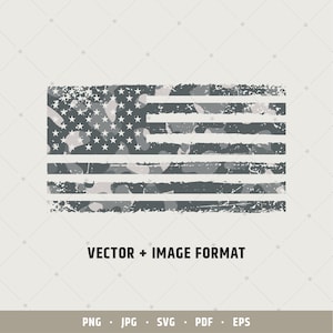 Light Grey Camo US Flag vector + image | Camouflage Grunge flag | Veteran tshirt | Army Tee | Army Sticker | American Soldier Shirt | 113