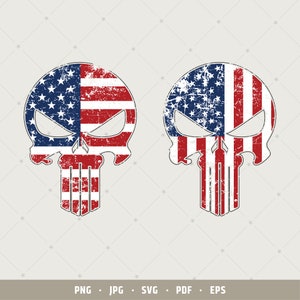 Punisher USA Rough Flag svg | American Distressed flag png | 4th of July eps | Skull Grunge flag | 2nd amendment svg | Punisher skull | 135