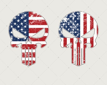 Punisher USA Rough Flag svg | American Distressed flag png | 4th of July eps | Skull Grunge flag | 2nd amendment svg | Punisher skull | 135