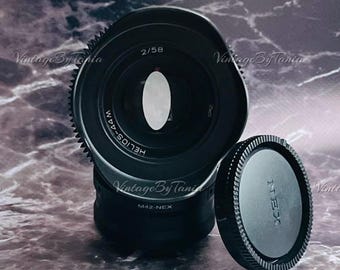Lente anamórfica vintage HELIOS-44 M: 58 mm f/2, adaptador de montura Sony E.