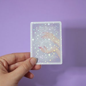 Sticker holographique “Divination livresque” - Autocollant illustré - Papeterie - Fait main
