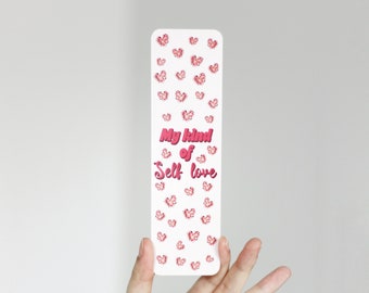 Marque-page pizza “My kind of Self love” - Signet - Laminating bookmark - Papeterie - Fait main