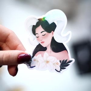 Sticker “Capricorn” - Collection “Astrologie” - Autocollant illustré holographique - Papeterie - Fait main