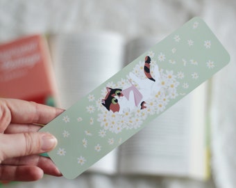 Marque-page “Chat lecteur” - Signet -  Laminating bookmark - Papeterie - Fait main