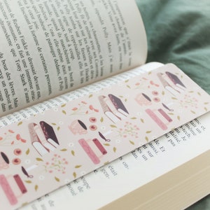 Marque-page Lecture cosy Signet Laminating bookmark Cadeau livresque Papeterie Fait main image 3