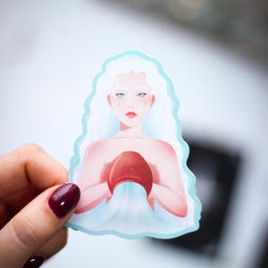 Sticker “Aquarius” - Verseau - Collection “Astrologie” - Autocollant illustré holographique - Papeterie - Fait main