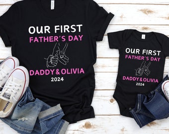 Our First Father's Day Custom Father's Day Matching Shirt Personalized Father's Day Shirt Father's Day Gift Fathers Day First Mother's Day