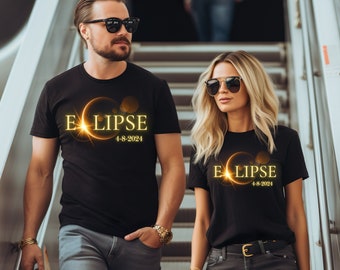 T-shirt Eclipse totale de soleil deux fois dans une vie 2024 8 avril 2024 Carte des Etats-Unis T-shirt Path of Totality Tee-shirt Spring America Eclipse cadeau