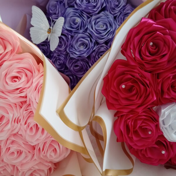 Hand-made ribbon Roses