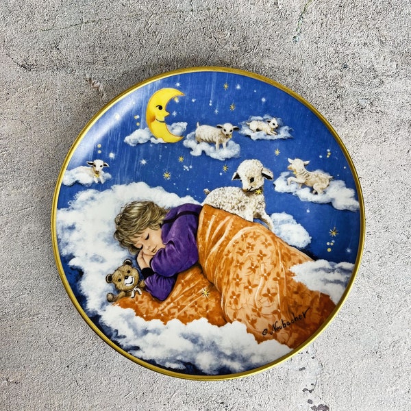Vintage collector plate from Kaiser West Germany 1985th Sleep, Baby, Sleep / Schlaf, Kindlein, Schlaf