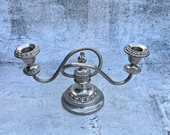 Ianthe Candelabra For Two Candles Silver Plated Vintage Candelabra