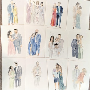 Retratos en Vivo o por encargo para Bodas - Acuarela y tinta