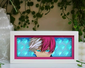 Todoroki light box, Anime Night Light RGB Remote, Gift for him or her