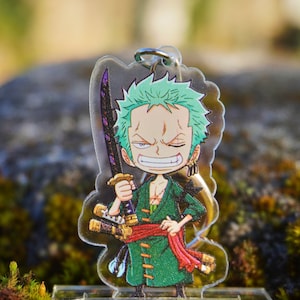 Zoro themed keyring, Gift, Peronalised Name tag