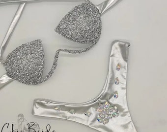 Bikini de mariée de luxe orné de strass, cadeau de future mariée, remerciement de demoiselle d'honneur, jeunes mariés, week-end EVJF