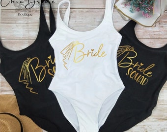 Bride Swimsuit, Bride Squad Swimsuit, Bachelorette Swimsuit, Team Bride Bathing Suit, Bachelorette Swimwear