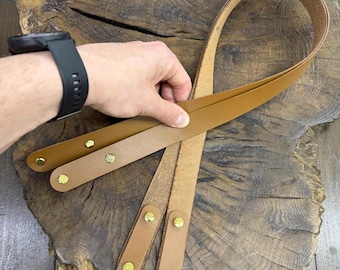 31.5" Leather Handles with Screws – for Crochet, Knitted & DIY Bags