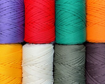 Crochet Cord 3.5mm, 100m Braided Yarn, Polypropylene Craft Rope for Macrame, Weaving and DIY Crafts