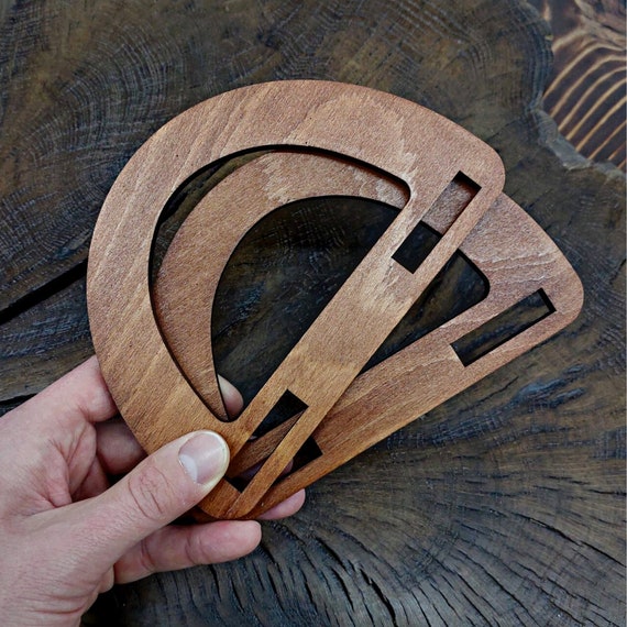 Asas de madera contrachapada hechas a mano para bolsos: juego de