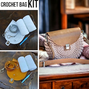 Crochet Bag Kit for Beginners – Complete DIY Starter Kit with Pattern, Yarn, Hooks, and Video – Perfect Crochet Gift or Handmade Project