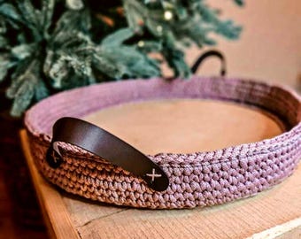 Leather Basket Handles: Handmade DIY Craft Supplies - Set of 2