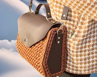 Kit de bolso de crochet: Monedero artesanal con detalles de cuero (PDF y videotutorial)