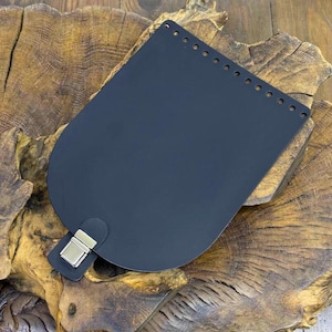 Solapa de cuero para bolso con cierre para coser: cuero genuino para bolsos, carteras y mochilas (7,1 x 9,4 pulgadas)