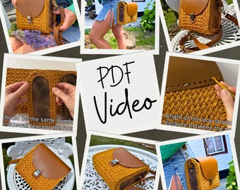 Easy Crochet Bag Pattern – Digital Tutorial with PDF & Video, Modern DIY Purse Design