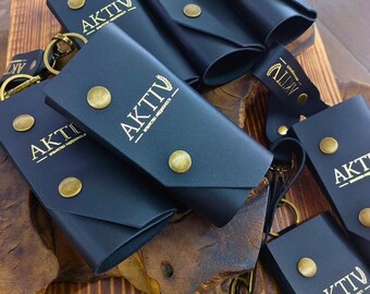 Personalized Leather Key Holder Set: Corporate Gifts, Handmade Keychain
