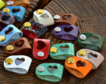 Handmade Leather Tags: Custom Crochet, Knitting, Sewing Labels with Screws