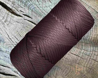 Chocolate Brown Braided Cord 3.5mm, 100m Brown Craft Rope for Crochet Baskets, Bags and Rustic DIY Decor
