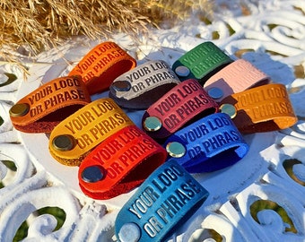 Personalized Leather Tags – Custom Logo Labels for Handmade Creations, Sewing & Knitting Accessories