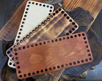 Basket Making Supply: Plywood Bag Bottom Base - 9.5x3.9 Inches - Choose from Three Colors