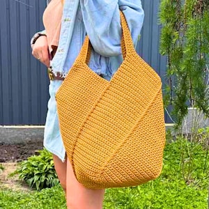 Crochet Tote Bag Pattern, Easy Crochet Bag Pattern PDF, Reusable Grocery Tote, DIY Shoulder Bag, Large Crochet Beach Bag