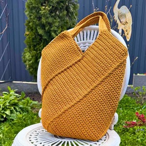 Easy Crochet Bag Pattern PDF, Crochet Tote Bag DIY Project, Reusable Grocery Bag, Beginner Crochet Pattern, Shoulder Beach Bag