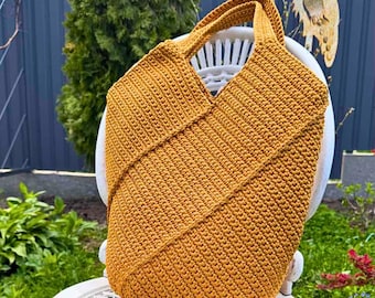 Easy Crochet Bag Pattern PDF, Crochet Tote Bag DIY Project, Reusable Grocery Bag, Beginner Crochet Pattern, Shoulder Beach Bag