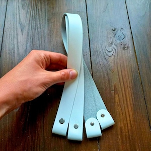 Asas de cuero hechas a mano con tornillos para bolsos de punto - Juego de 2 - 62 x 2,5 cm