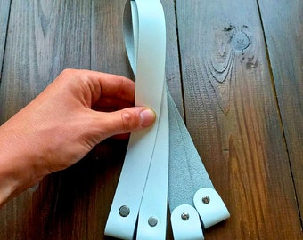 Asas de cuero hechas a mano con tornillos para bolsos de punto - Juego de 2 - 62 x 2,5 cm