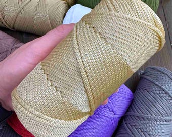 3.5mm Polyester Macrame Cord: Crochet Bag Yarn, Basket Weaving - 100m