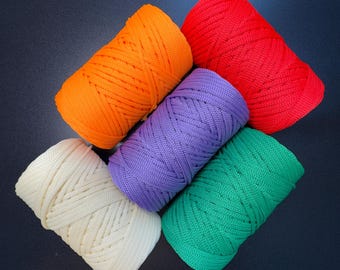 Braided Crochet Yarn 3.5mm, 100m Craft Cord, Macrame Rope for Weaving, Braiding & DIY Projects
