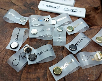 Personalisierte Silikon Tags für häkeln - personalisierte Logo Tags für handgemachte Artikel