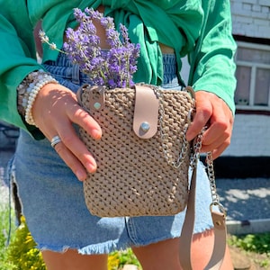Complete Crochet Bag Kit – DIY Handbag Set with Yarn, Leather & Video Tutorial for All Levels