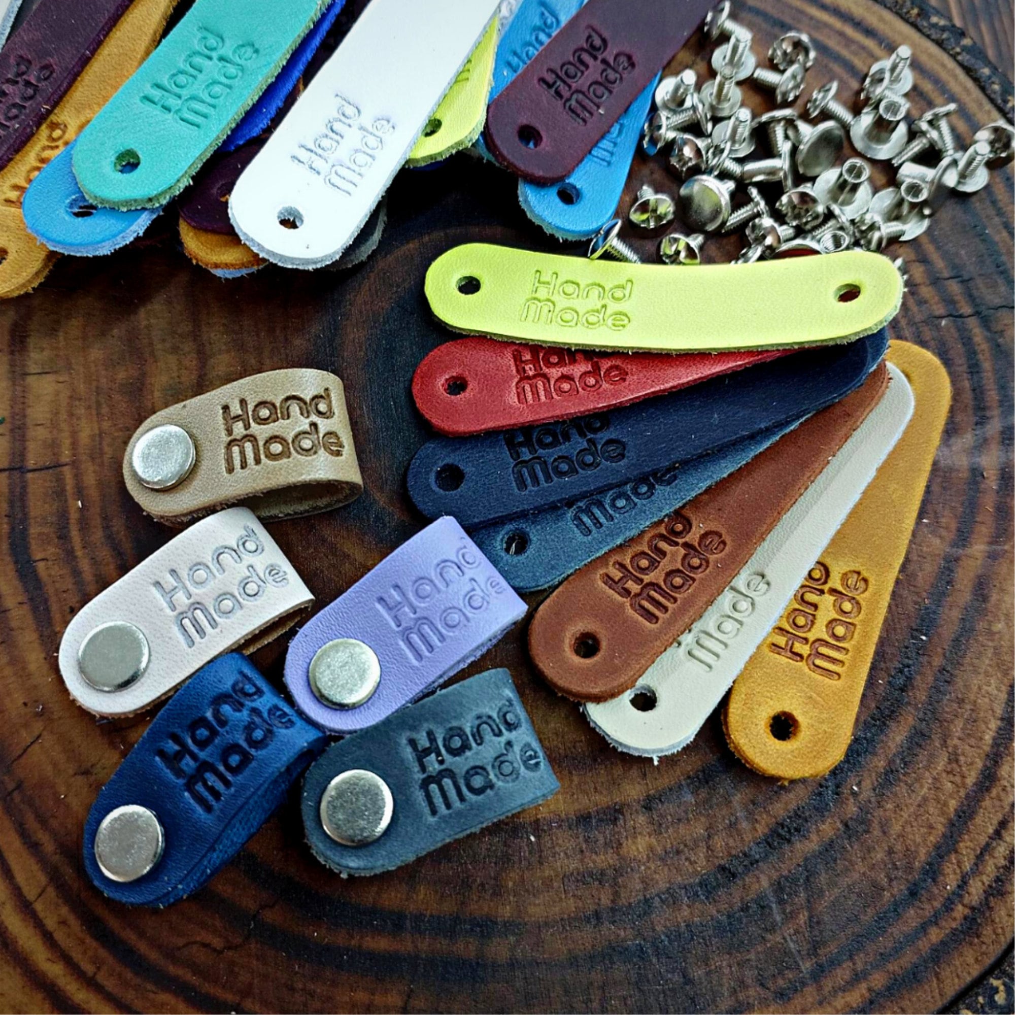 Custom Leather Tags With Screws: Handmade Knitting & Crochet