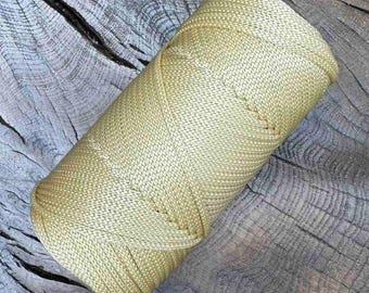 3.5mm Beige Polyester Macrame Cord: Crochet Bag Yarn, DIY Projects