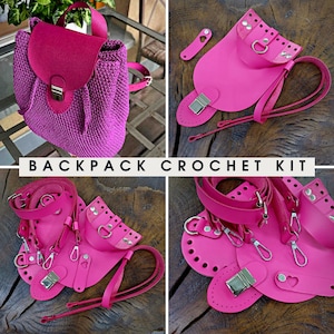 Backpack Crochet Kit, Backpack Leather Crochet Set, Backpack Kits, Beginner Crochet Kit