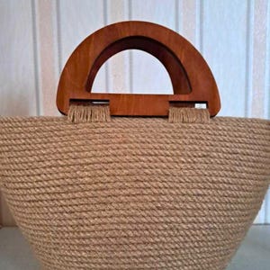 Anses de sac en contreplaqué faites main - Lot de 2 anses en bois pour sacs au crochet, tricotés et tissés (6,7 x 4,5 pouces)