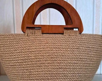 Asas de madera contrachapada hechas a mano para bolsos: materiales para tejer, tejer a ganchillo y tejer (juego de 2)